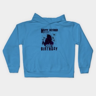 Happy October 31th it's my Birthday-Funny cat Halloween Kids Hoodie